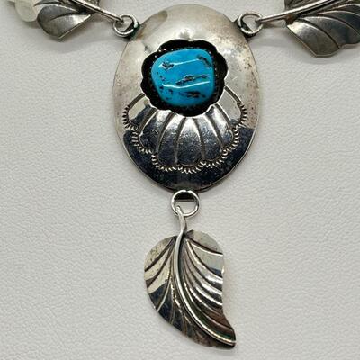 LOT 32: Vintage Melissa Yazzie Navajo Sterling & Turquoise 18