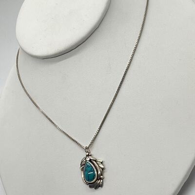 LOT 35: Signed "SLS" Native American Pendant on 20" Chain