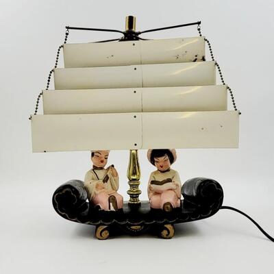 1950'S RETRO ATOMIC ERA MID CENTURY ORIENTAL TV LAMP
