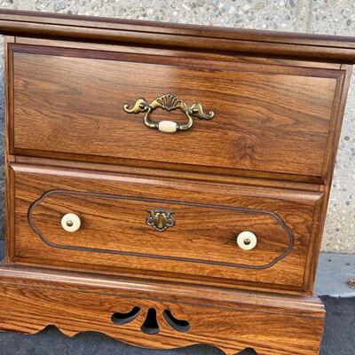 Matching Pair of Vintage Two Drawer Nightstand End Tables