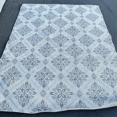 Large Area Grey Patterned Woven Rug