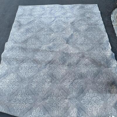 Large Area Grey Patterned Woven Rug