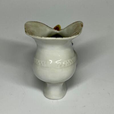 White and flower ceramic shoe boot figurine