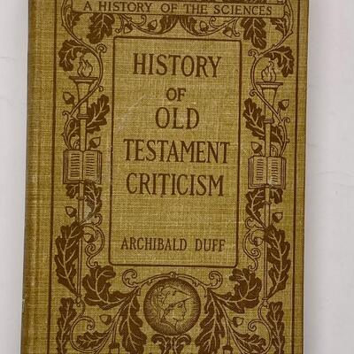 Antique book 1910 hardcover History of Old Testament Criticism by Archibald Duff