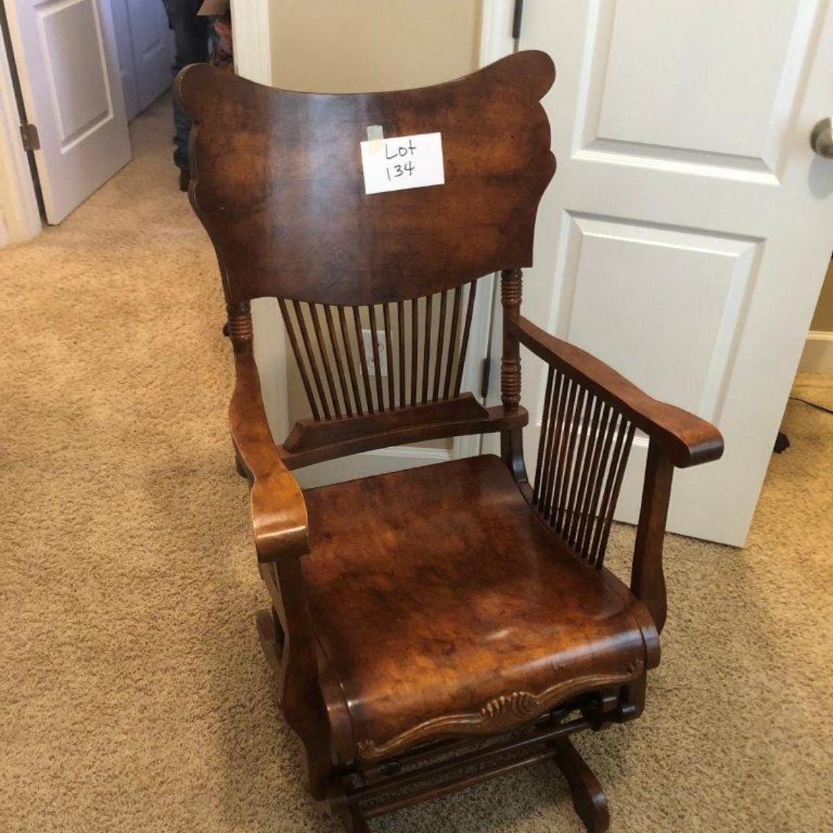 Oak Glider Rocker Burl