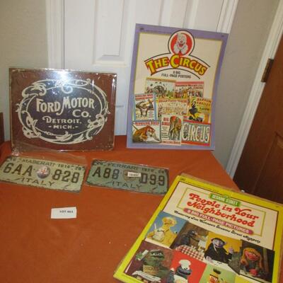 Oversized Books, License Plates, Signage