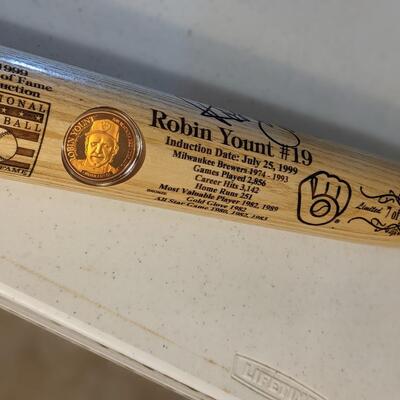 Autographed Robin Yount Hall of Fame Induction Brewers Baseball Bat, 7/5000