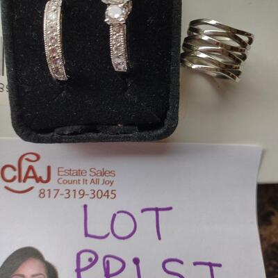 Sterling Cubic Zirconia Engagement Ring/Wedding band