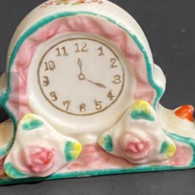 LOT 13: Vintage Occupied Japan Hand Painted  Clocks Figures