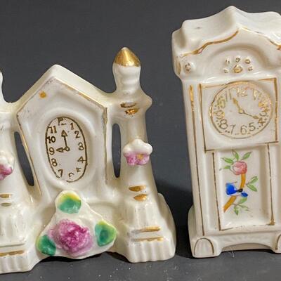 LOT 15: Vintage Occupied Japan  & K.I. Japan Miniature Clock Figures