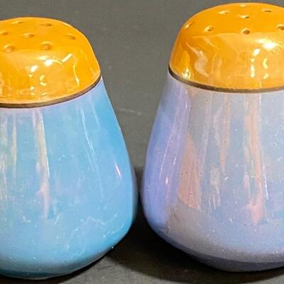 LOT 24: Vintage Blue Lusterware Salt & Pepper Shakers
