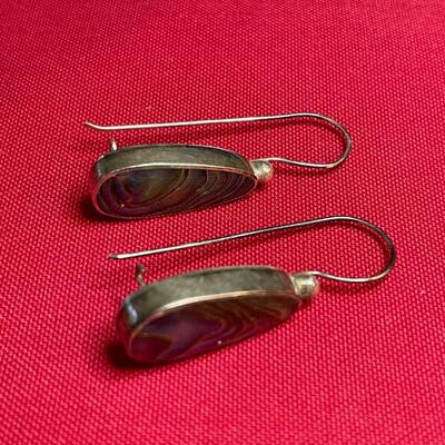 Sterling earrings with inlayed Mica  10g .925
