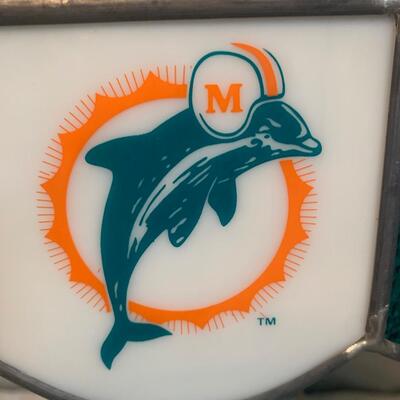 Retro Imperial Miami Dolphins Tiffany style stained glass lamp