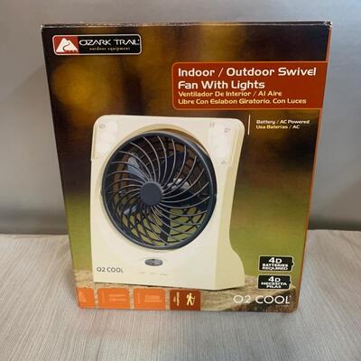 Ozark trail mini indoor/outdoor swivel fan with lights