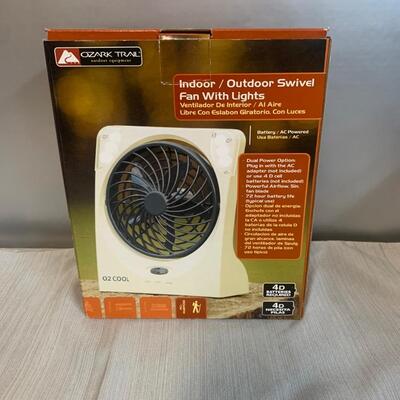 Ozark trail mini indoor/outdoor swivel fan with lights