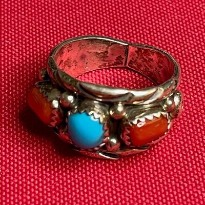 South West Sterling & cabochon  ring size 8