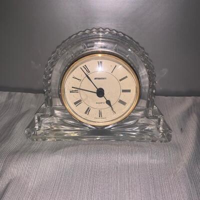 Staiger glass bed side clock made in Germany