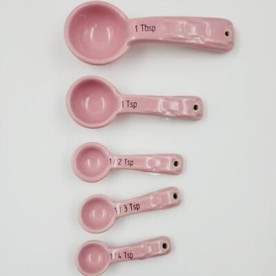 LONGABERGER WOVEN TRADITIONS PINK MEASURING SPOONS