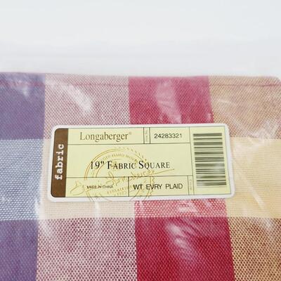 LONGABERGER PLAID FABRIC SQUARES 16" AND 19"