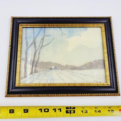BEAUTIFUL COUNTRYSIDE WATERCOLOR PAINTING SIGNED