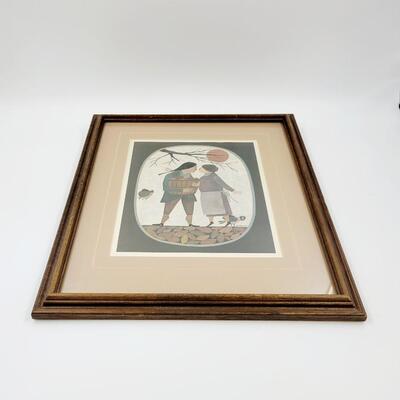 R. DAVEY FOLK ART FRAMED PRINT "A BUSHEL AND A PECK"