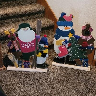 Lot 5: (2) Wooden Christmas Yard Decoration Stands