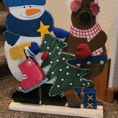 Lot 5: (2) Wooden Christmas Yard Decoration Stands