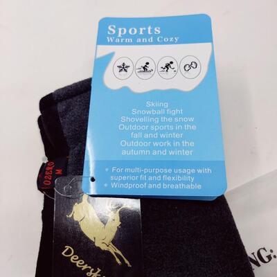 NEW DEER SKIN SUEDE LEATHER FLEECE GLOVES MEDIUM