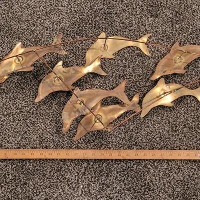 Lot 12: Vintage Mid Century Modern Dolphin Wall Hanging