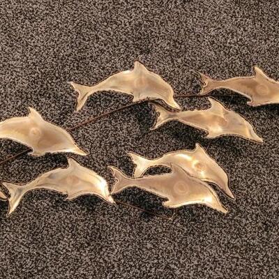Lot 12: Vintage Mid Century Modern Dolphin Wall Hanging