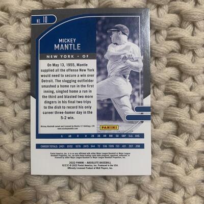 Mickey mantle numbered card
