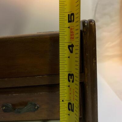 Vintage Nautical Sailboat Brown Wood Jewelry Box Organizer - 12â€ wide x 7â€ deep x 5â€ high approx