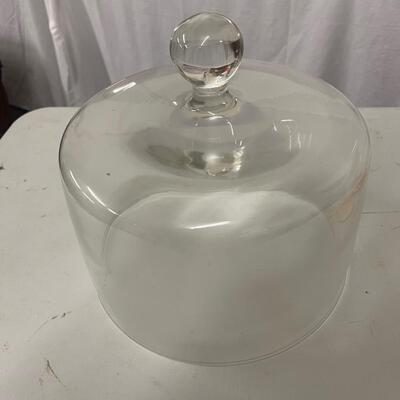 5539 Wicker & Glass Dome Top Cake Plate