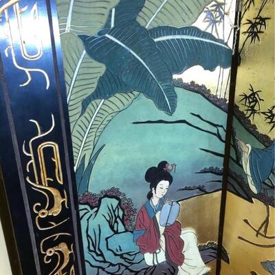 Very Rare Late 1800â€™s Asian Screen Divider. Great Condition! Double Sided