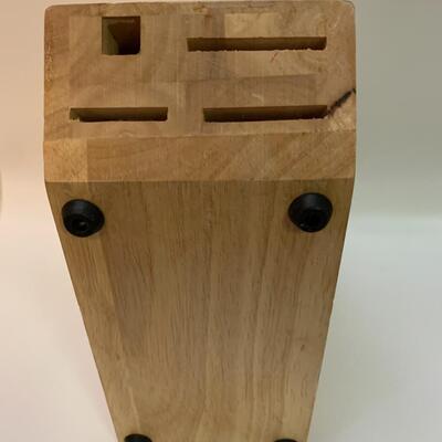 Chicago Cutlery 9-Slot Wooden Knife Block Holder 9.5â€ long x 9â€ high x 4.5â€ wide approx
