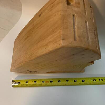 Chicago Cutlery 9-Slot Wooden Knife Block Holder 9.5â€ long x 9â€ high x 4.5â€ wide approx