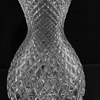 Pair (2) Crystal Vases ~ Heavy & Tall
