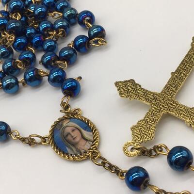 Blue Beaded Rosary