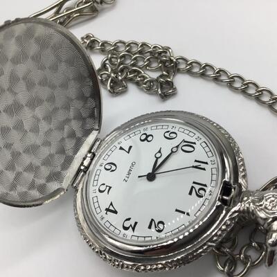 Train Pocket Watch. New Battery Tested