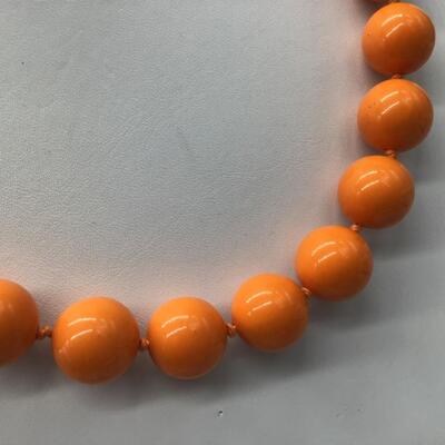 Vintage Burnt Orange Beaded Necklace