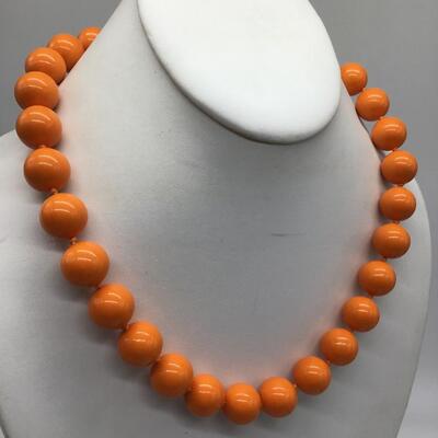 Vintage Burnt Orange Beaded Necklace