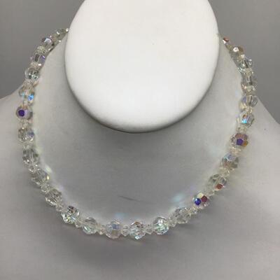 Vintage Crystal Glass beaded  necklace