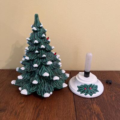 Vintage Ceramic Lighted Snow Tipped Christmas Tree ~ *Read Details