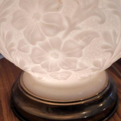 Lot 70: Vintage 2-Stage Milk Glass Lamp TESTED A+