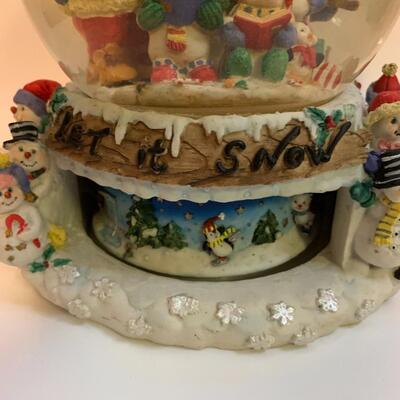 Large Musical Snowglobe â€œLet it snowâ€ - 8â€ wide x 8â€ high x 7â€ deep approx