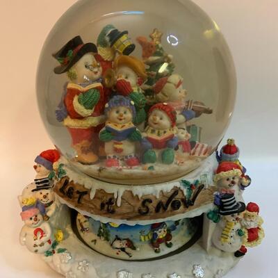 Large Musical Snowglobe â€œLet it snowâ€ - 8â€ wide x 8â€ high x 7â€ deep approx