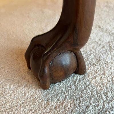 Gorgeous Antique Expandable Wood Table with Ball and Claw Feet and Chair