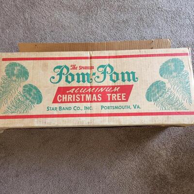 MCM Vintage Classic Sparkler Pom-Pom Aluminum Christmas Tree 6ft 88 Branches