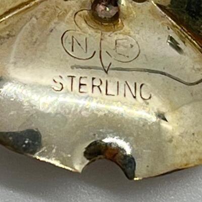 LOT 41: NE Sterling Flower Earrings