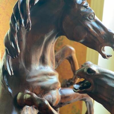 Horse Wood Carving - 24" High x 19" Wide